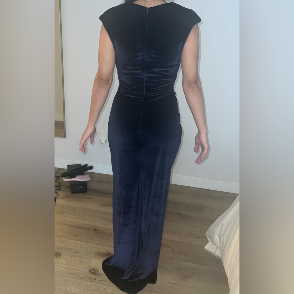 navy velvet dress - Picture 5 of 7